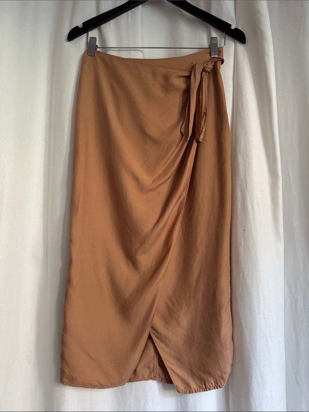 French Connection Camel Wrap-Style Midi Skirt